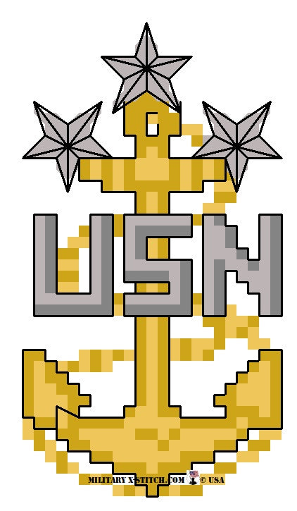 kinoppppp ◡̈⃝　CBN WHT／NVY S MCPON Cap, Collar Insignia - small PDF – Military XStitch Com