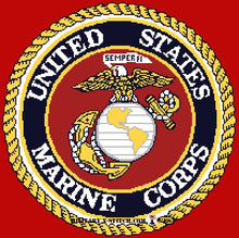Marine Corps Emblem Latch Hook Rug Large