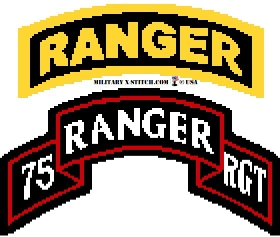 Ranger, 75th Regiment Scroll Sleeve Insignia – Military XStitch Com