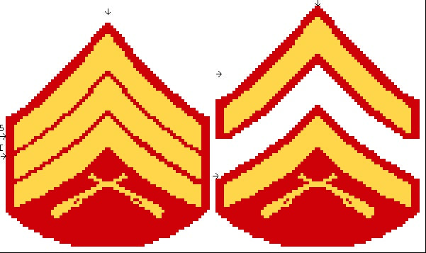 Marine Corps Ranks Sleeve Insignia (E-2 - E-5)