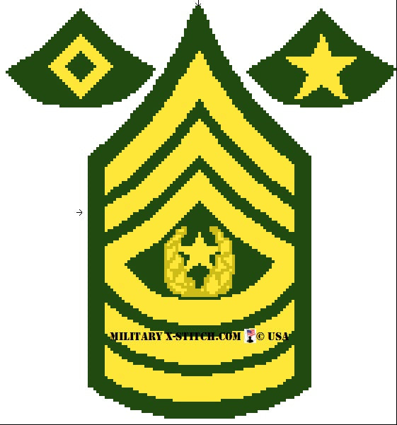 Army (MSG, 1SG, SGM, CSM) Sleeve Rank Insignia – Military XStitch Com
