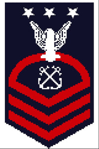 US Navy CPO,SCPO & MCPO sleeve insignia counted cross stitch pattern