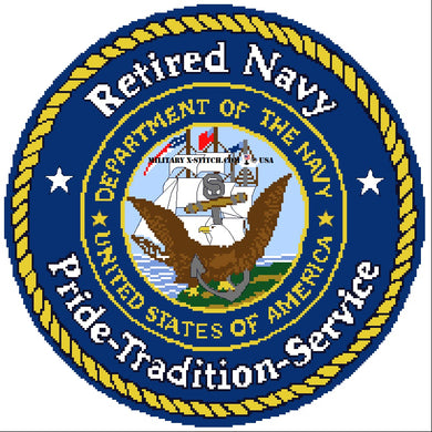 Navy Emblem with Retired - Pride