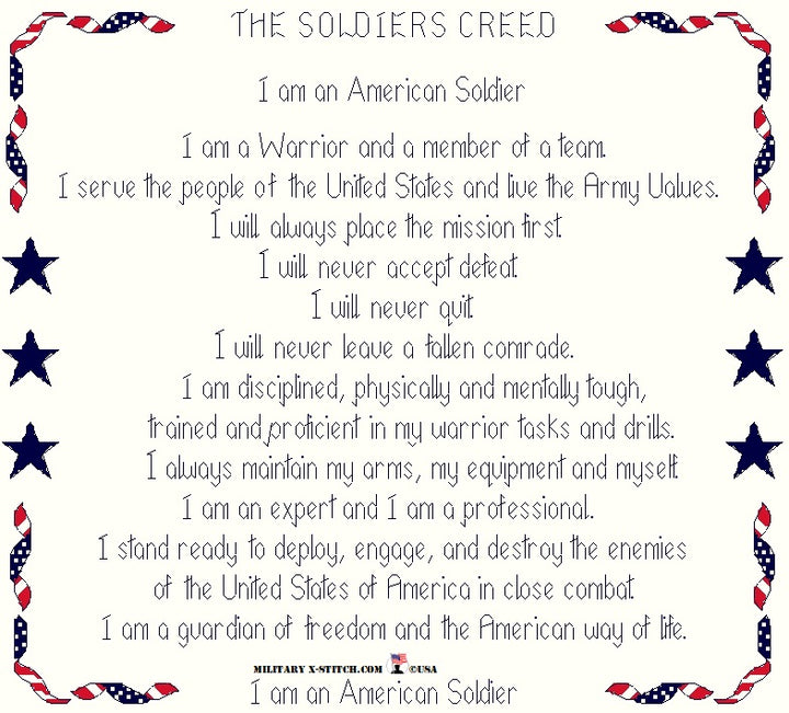 Soldiers Creed PDF – Military XStitch Com