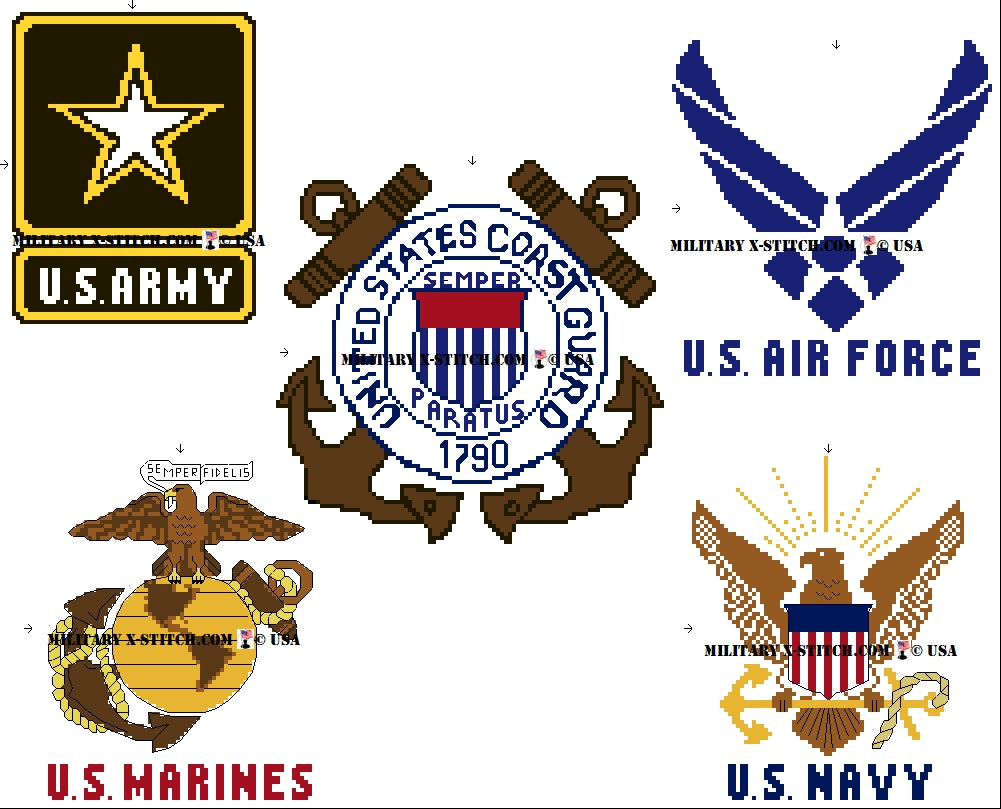 Five US Military Branches Logos