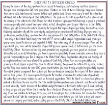 Chief Petty Officer (CPO) Creed