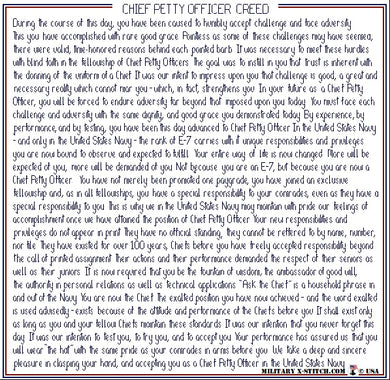 Chief Petty Officer (CPO) Creed