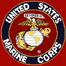 Marine Corps Emblem Latch Hook Rug