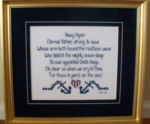 Navy Hymn crosses stitched by Gayle Y 2011