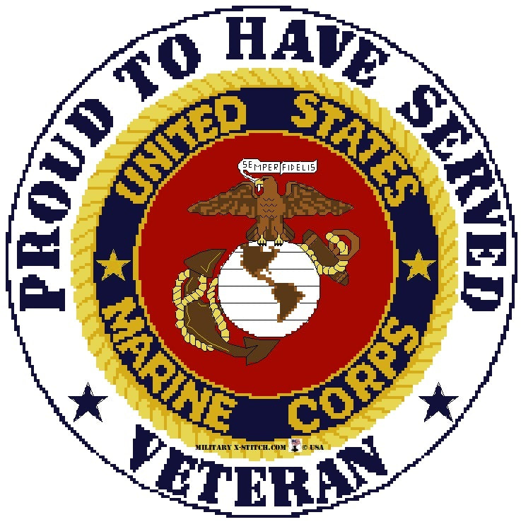 Marine Corps Emblem with Proud Veteran