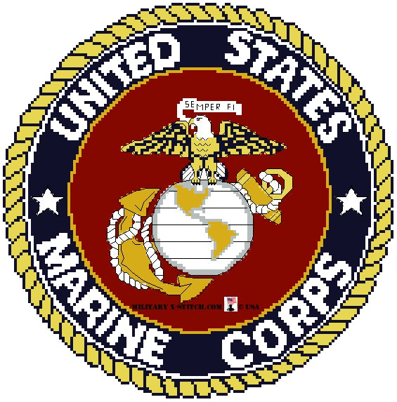 Marine Corps Emblem 10 In. Color Variation Pdf – Military Xstitch Com